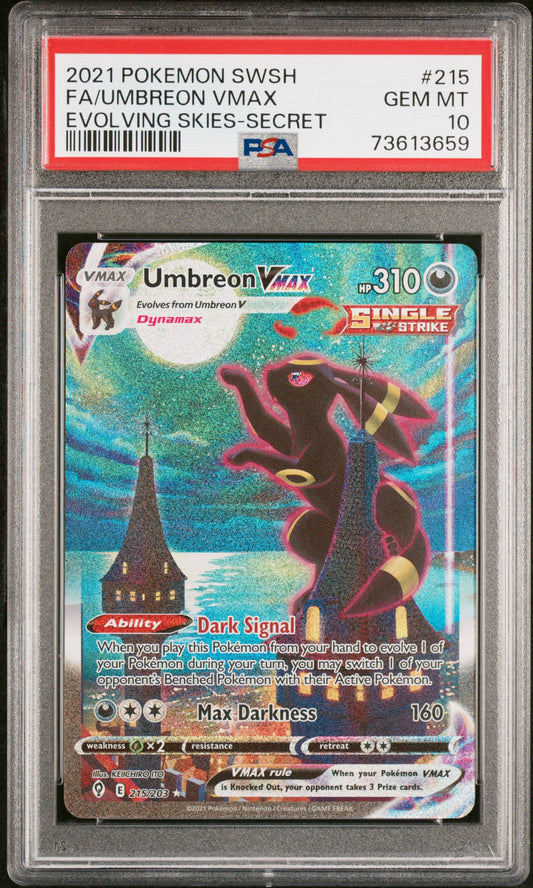 2021 Pokemon Sword & Shield: Evolving Skies Umbreon VMAX #215